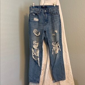 Aeropostale Ripped Light Blue Boyfriend Jeans